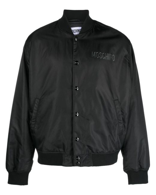 Moschino logo-print bomber jacket