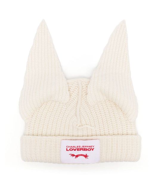 Charles Jeffrey Loverboy animal-ears knitted beanie