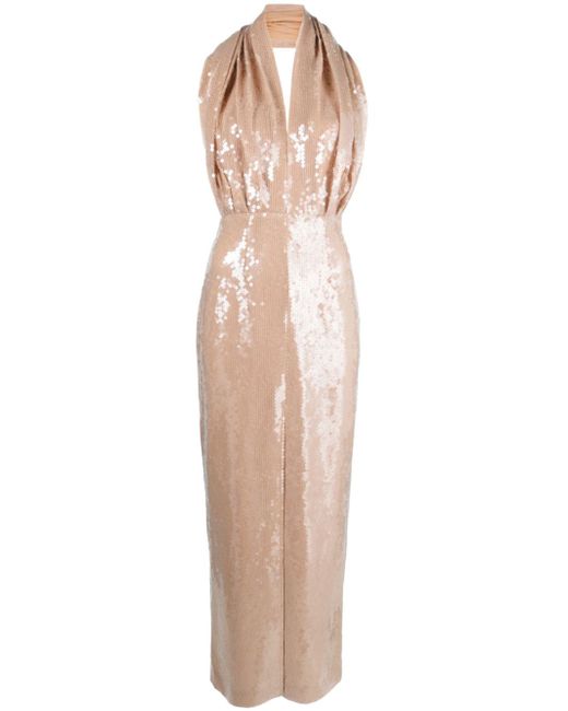 16Arlington sequin-embellished plunge dress