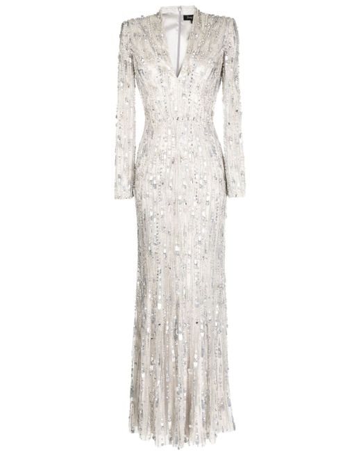 Jenny Packham Vivien crystal-embellished gown