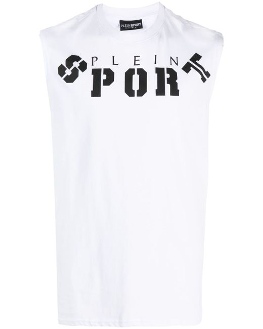 Plein Sport logo-print cotton tank top
