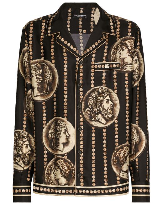 Dolce & Gabbana coin-print twill shirt