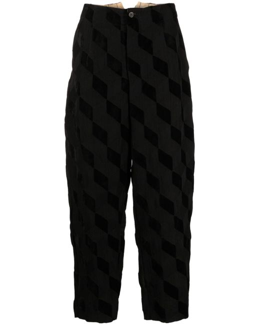 Uma Wang geometric-print tapered trousers