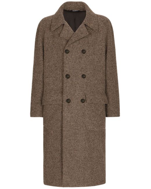 Dolce & Gabbana mélange-effect double-breasted coat