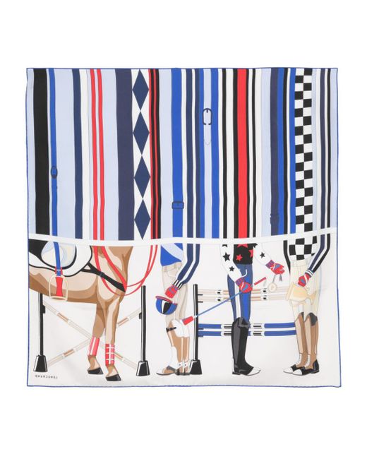 Longchamp horse-racing print scarf