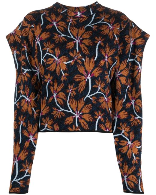 Ulla Johnson ruffle-detail floral-jacquard knit top