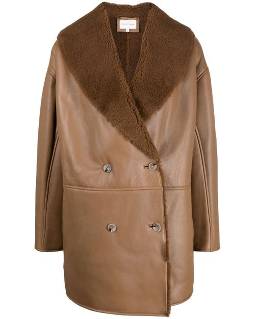 Loulou Studio Namo double-breasted shearling-lined coat