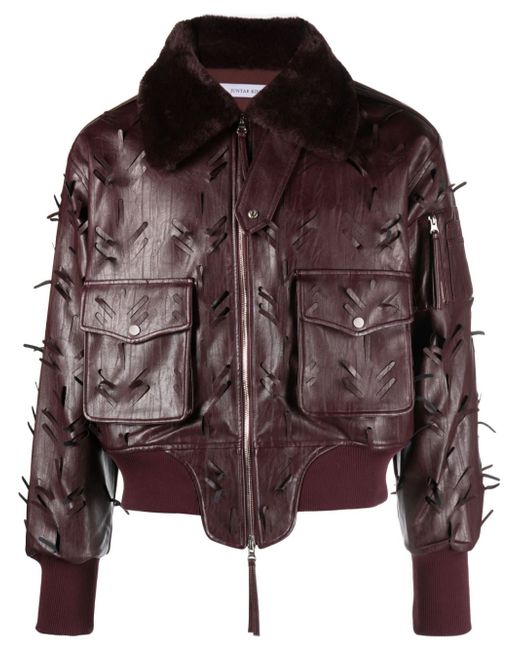 Juntae Kim distressed-effect faux-leather jacket