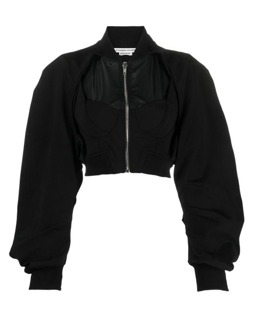 Alessandro Vigilante cut-out cropped bomber jacket