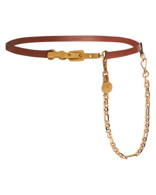 Etro Pegaso-medallion chain leather belt