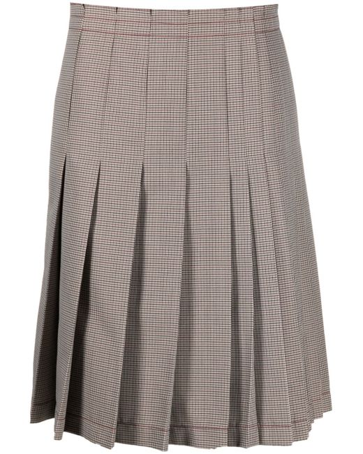 Marni check-print pleated midi skirt
