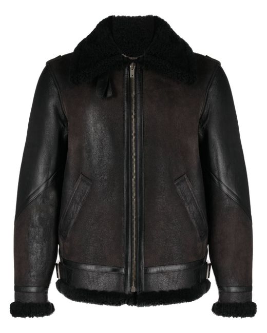 Golden Goose shearling collar leather jacket