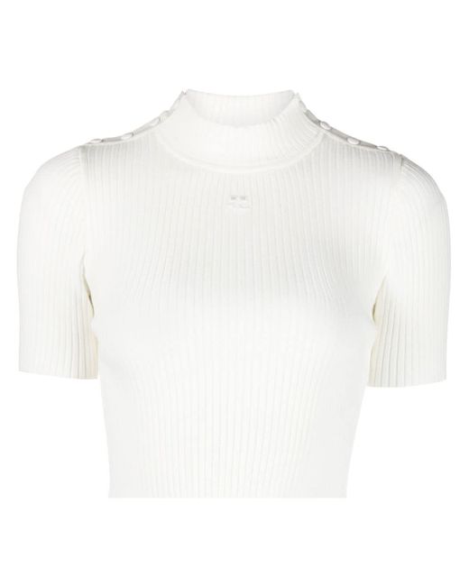 Courrèges ribbed-knit cropped top