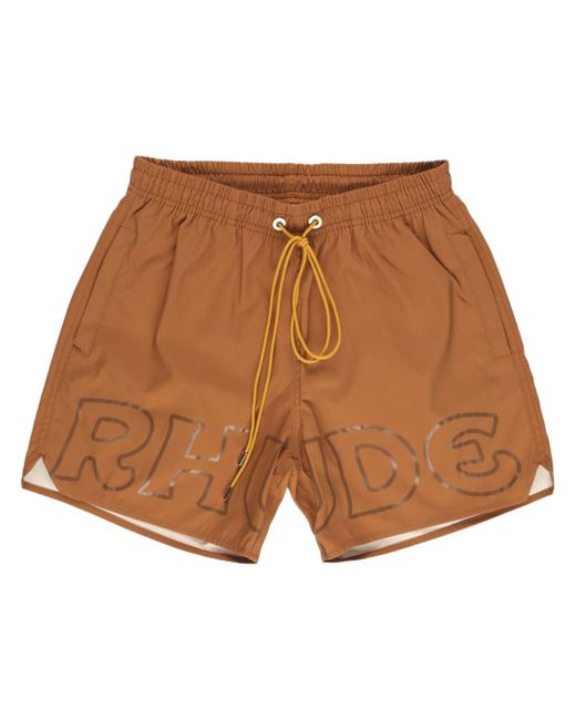 Rhude logo-print swim shorts