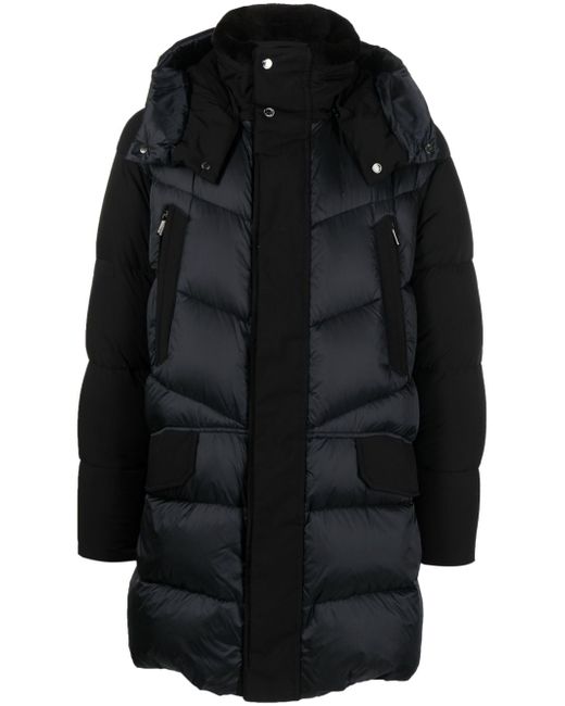Moorer quilted shearling-collar padded jacket