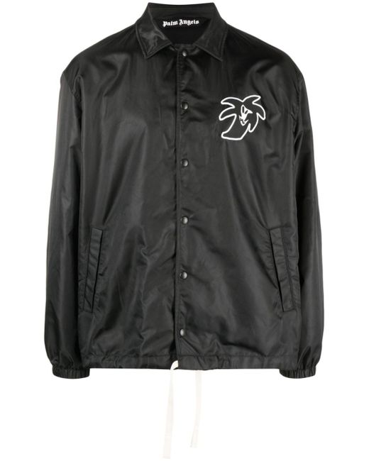 Palm Angels logo-patch lightweight jacket