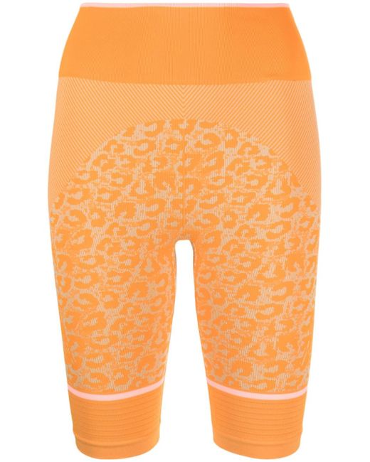 Adidas by Stella McCartney leopard-print seamless cycling shorts