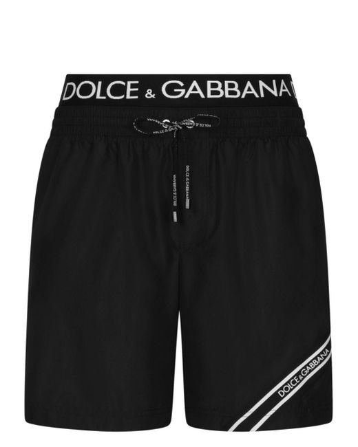 Dolce & Gabbana logo-waistband swim shorts