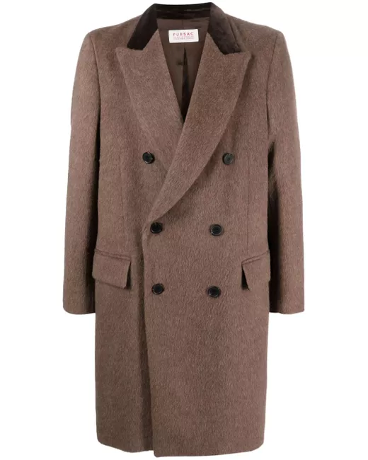 Fursac double-breasted brushed coat