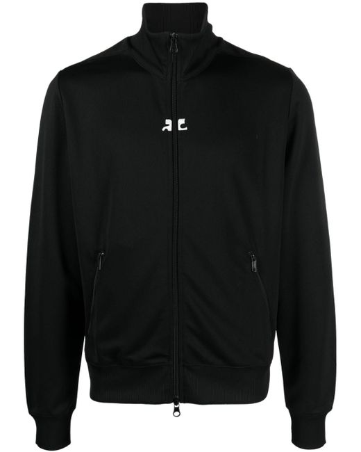 Courrèges logo-patches zip-up sweatshirt