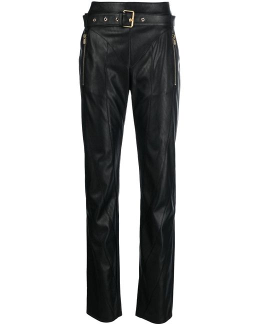 Pinko belted straight-leg trousers