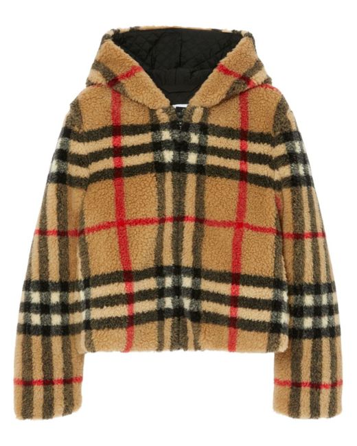 Burberry Vintage-check fleece hooded jacket
