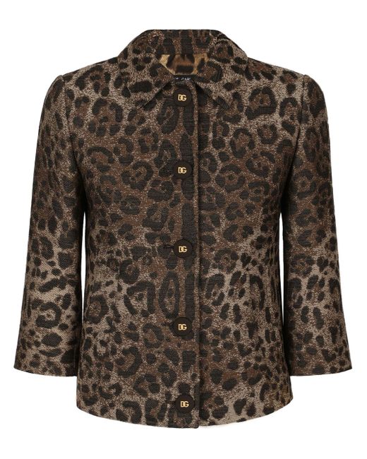 Dolce & Gabbana leopard-patterned jacquard jacket