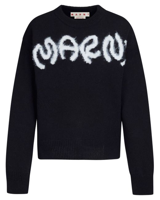 Marni logo-intarsia wool jumper