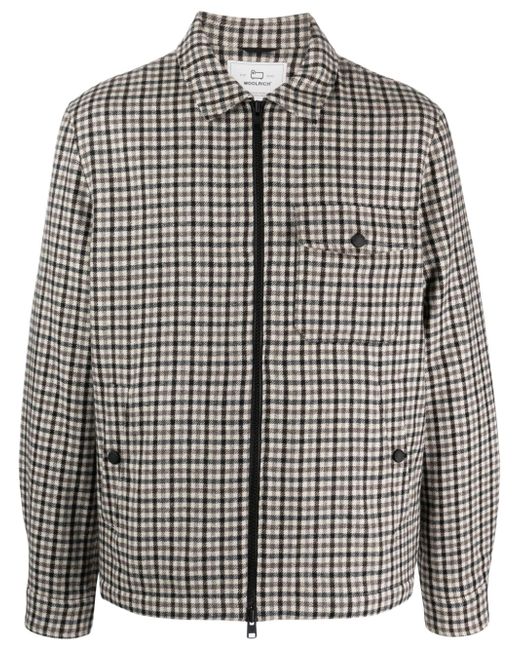 Woolrich checked wool-blend shirt jacket