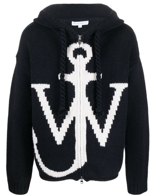J.W.Anderson JW-initials anchor-logo intarsia-knit hoodie