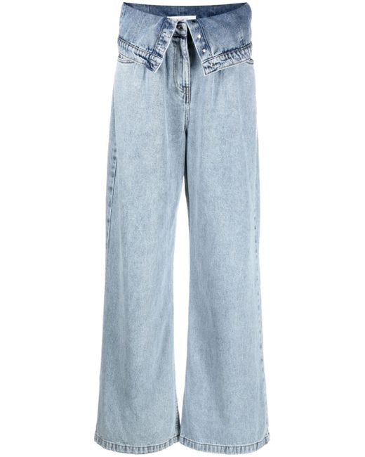 Rokh layered wide-leg jeans