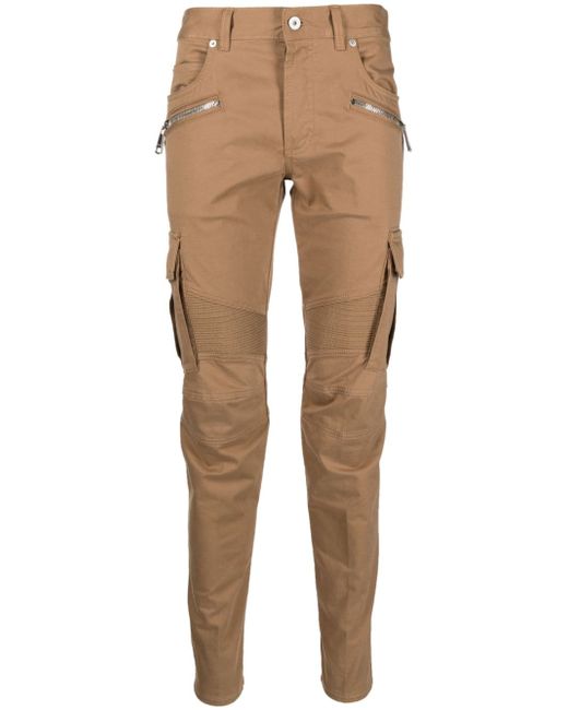 Balmain zip-detail tapered-leg trousers