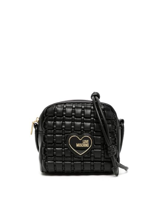 Love Moschino logo-plaque quilted cross-body bag