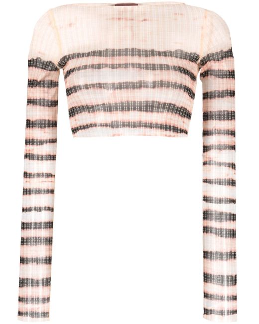 Jean Paul Gaultier stripe-print crop top