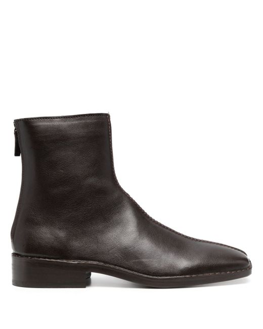 Lemaire square-toe leather ankle boots