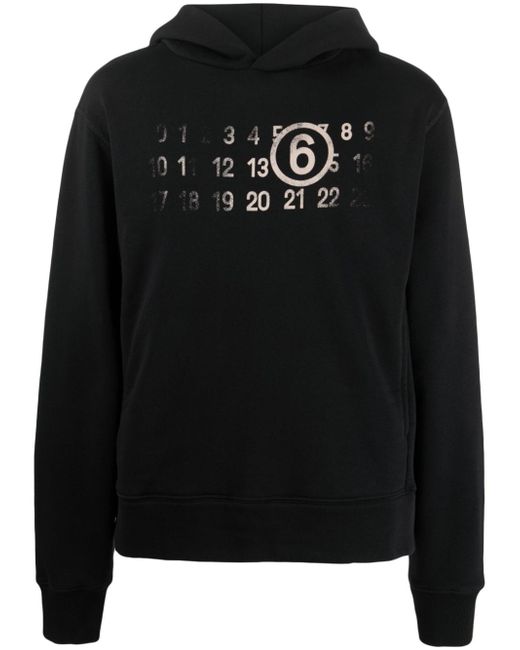 Mm6 Maison Margiela Numbers logo-print cotton blend hoodie