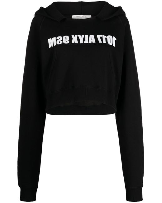 1017 Alyx 9Sm logo-print cropped cotton hoodie