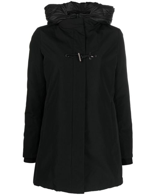 Fay toggle-fastening detail hooded coat