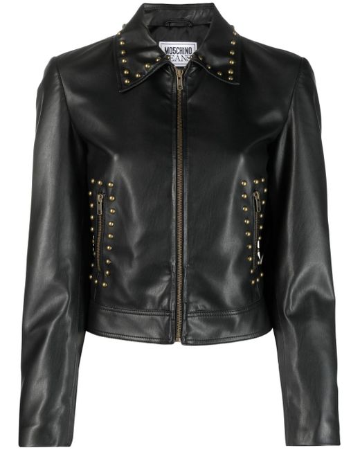 Moschino Jeans stud-detail zip-up jacket