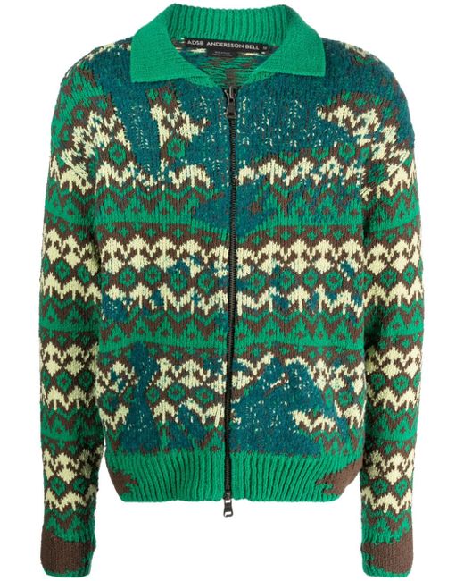 Andersson Bell Submerge intarsia-knit cardigan