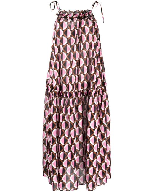 Cynthia Rowley geometric-print ruffled dress
