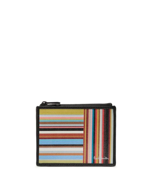 Paul Smith Signature-Stripe zipped leather wallet