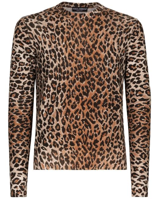 Dolce & Gabbana leopard-print wool jumper
