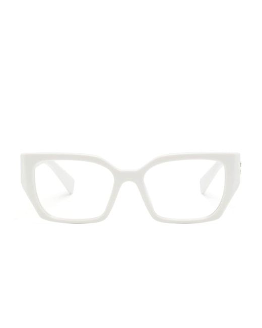 Miu Miu logo-plaque rectangle-frame glasses