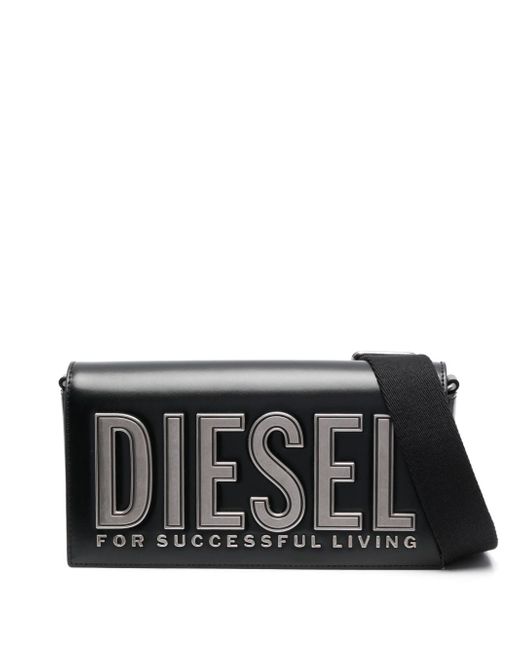 Diesel logo-lettering foldover tote bag