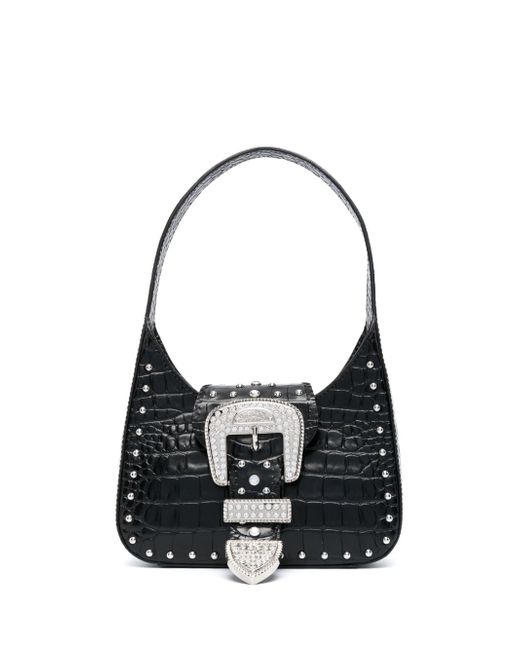 Moschino Jeans buckled leather shoulder bag