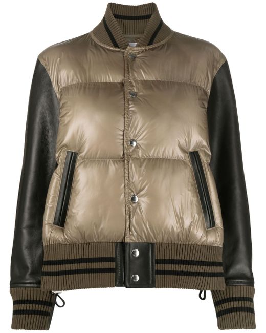 Sacai panelled quilted bomber jacket