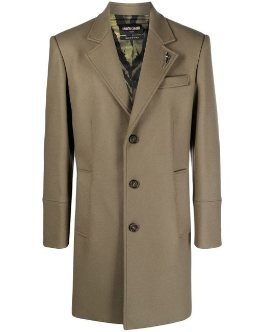 Roberto Cavalli Tiger Tooth single-breasted coat