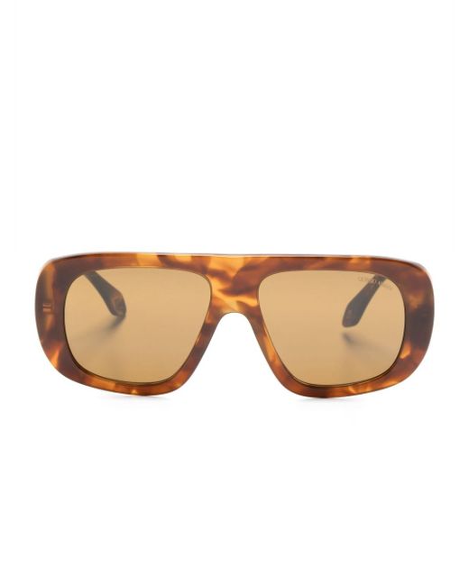 Giorgio Armani logo-engraved oversize-frame sunglasses