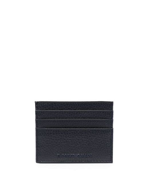 Emporio Armani logo-rubberised leather card holder